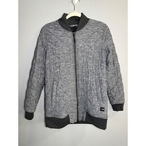 The North Face‎ Womens Quilted Bomber Jacket Gray Heathered M Medium Full Zip